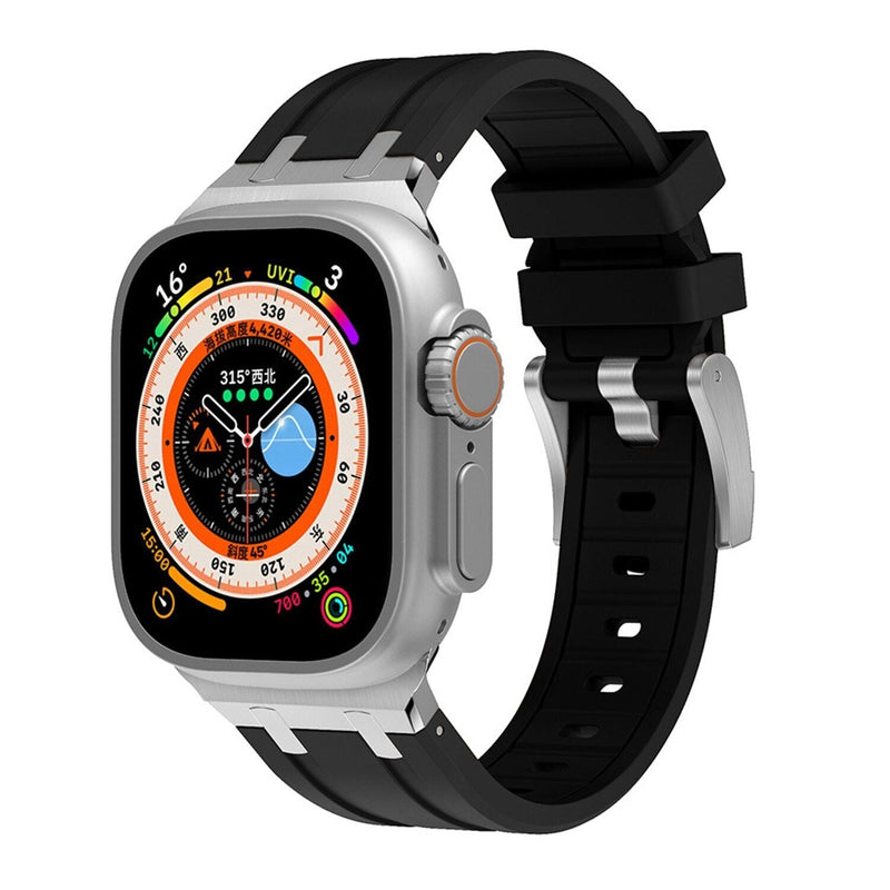 Durable Silicone Strap for Apple Watch with Metal Adapter