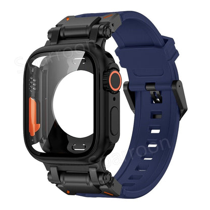 Durable Metal Case with Shockproof Rubber for Apple Watch