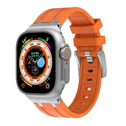 Durable Silicone Strap for Apple Watch with Metal Adapter
