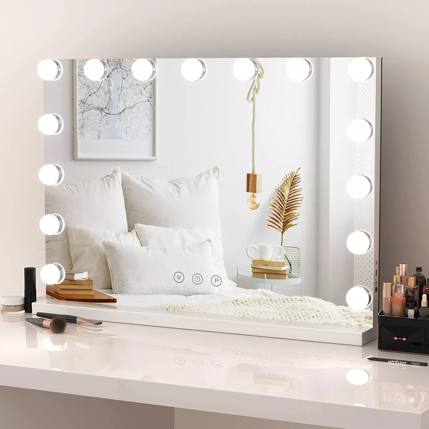 Bright LED Makeup Mirror with Adjustable Light Settings