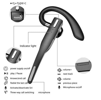 Clear Sound Wireless Bluetooth Headset With Noise Reduction
