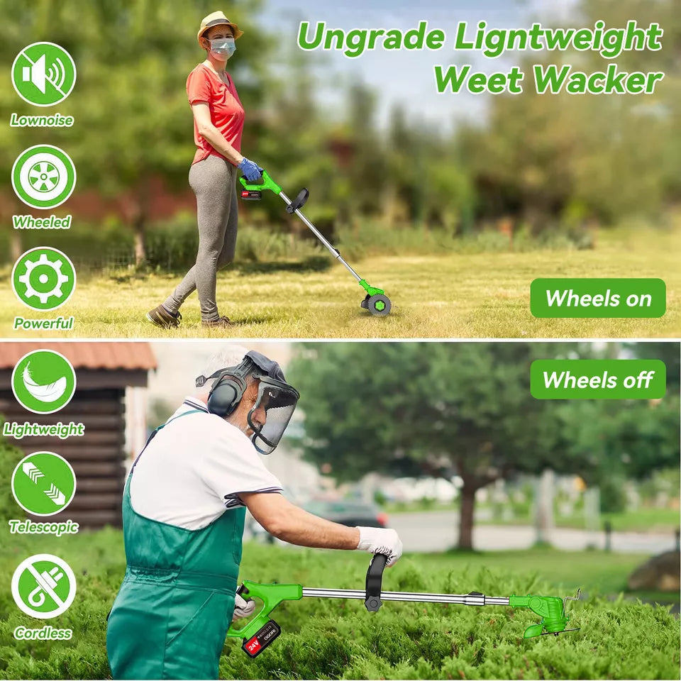 Powerful 24V Cordless Yard Trimmer 18,000 RPM