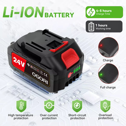 Powerful 24V Cordless Yard Trimmer 18,000 RPM