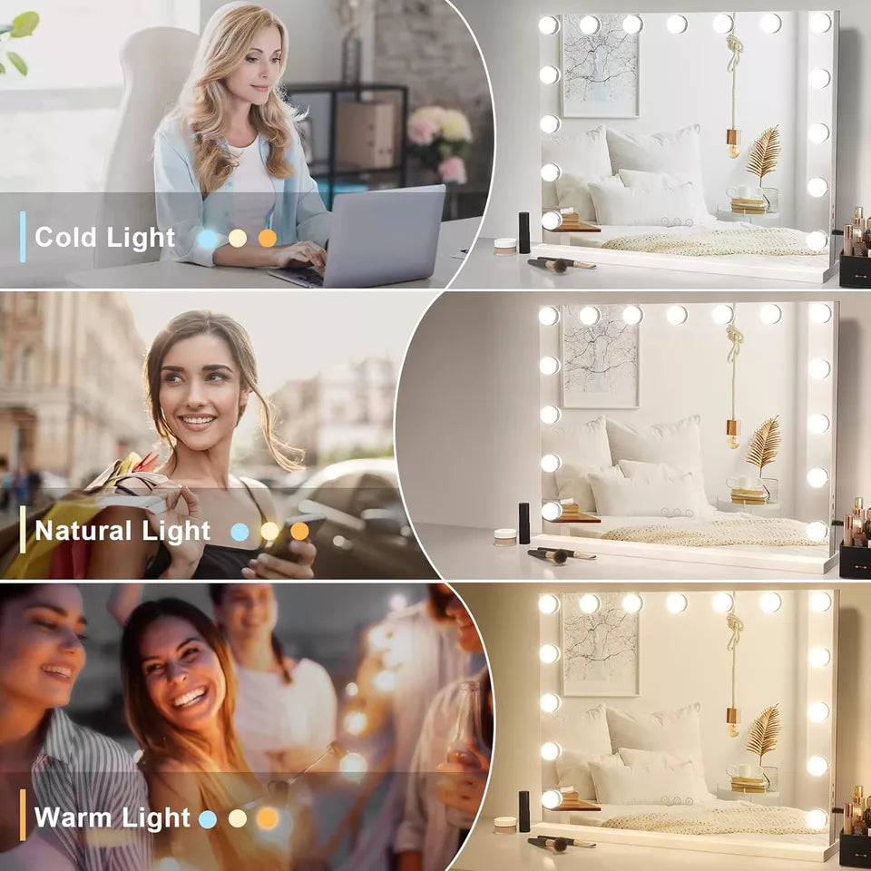 Bright LED Makeup Mirror with Adjustable Light Settings