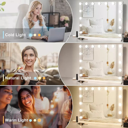 Bright LED Makeup Mirror with Adjustable Light Settings