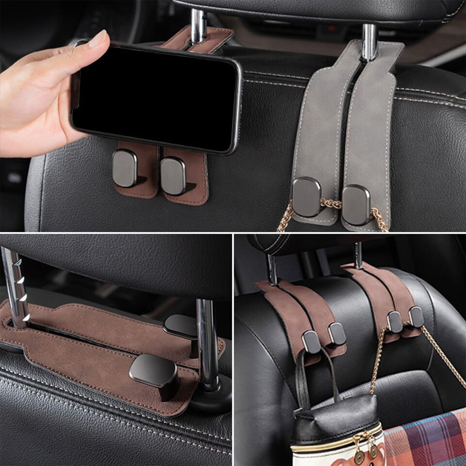 Premium Car Back Seat Double Hooks with Soft Pads
