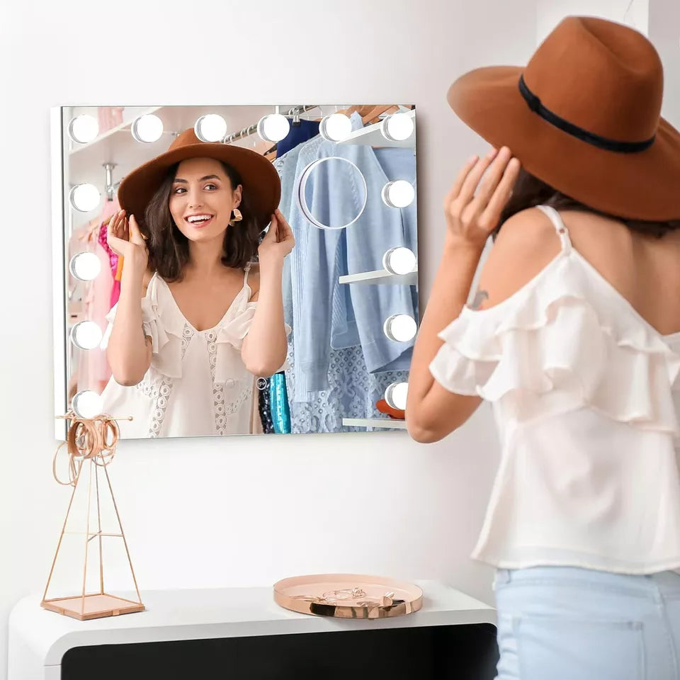 Bright LED Makeup Mirror with Adjustable Light Settings