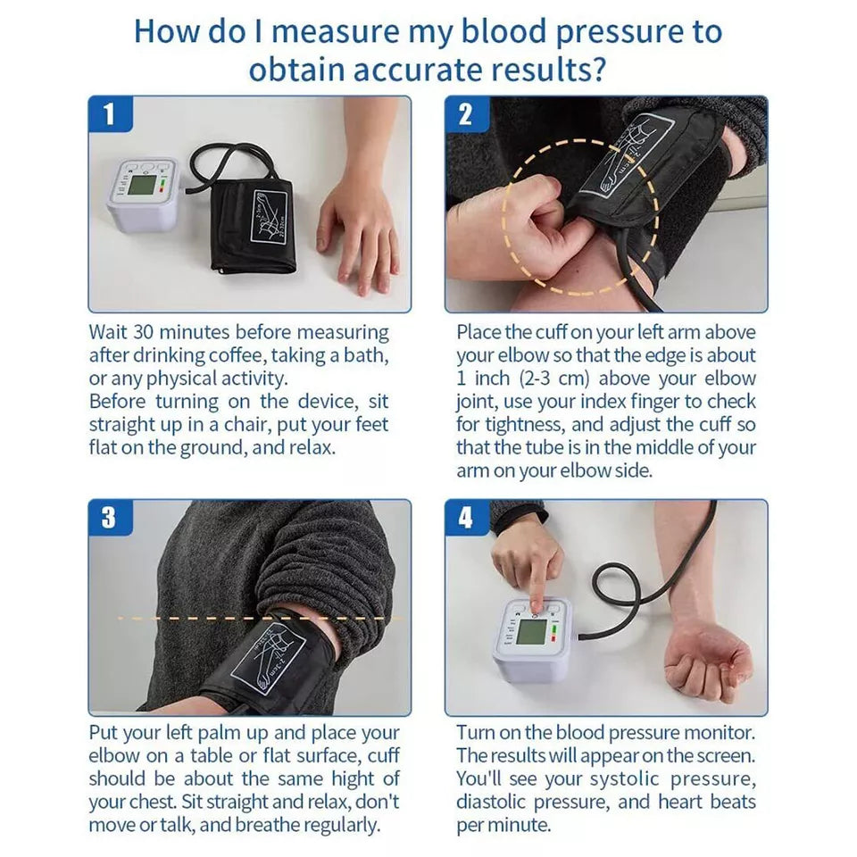 Compact Digital Blood Pressure Tracker With Storage