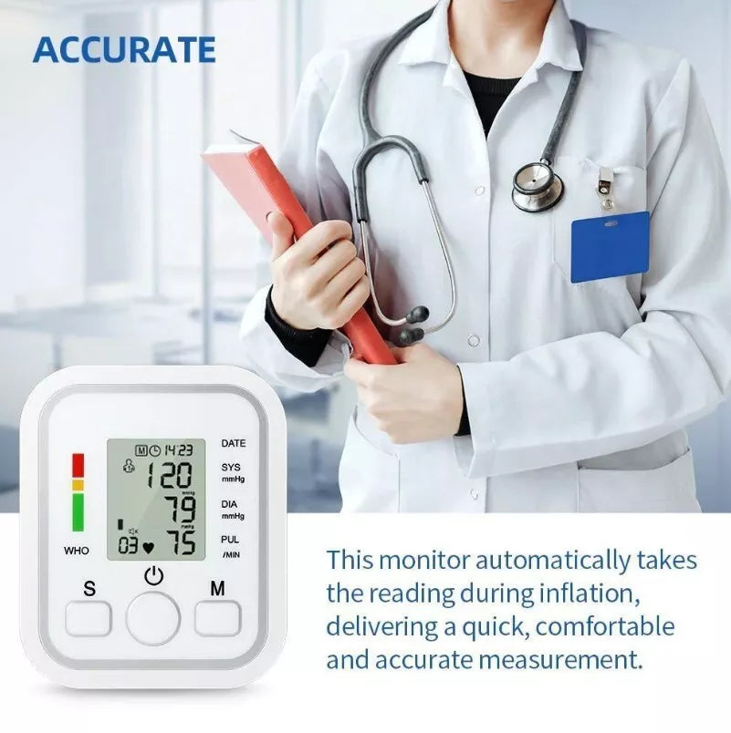 Compact Digital Blood Pressure Tracker With Storage