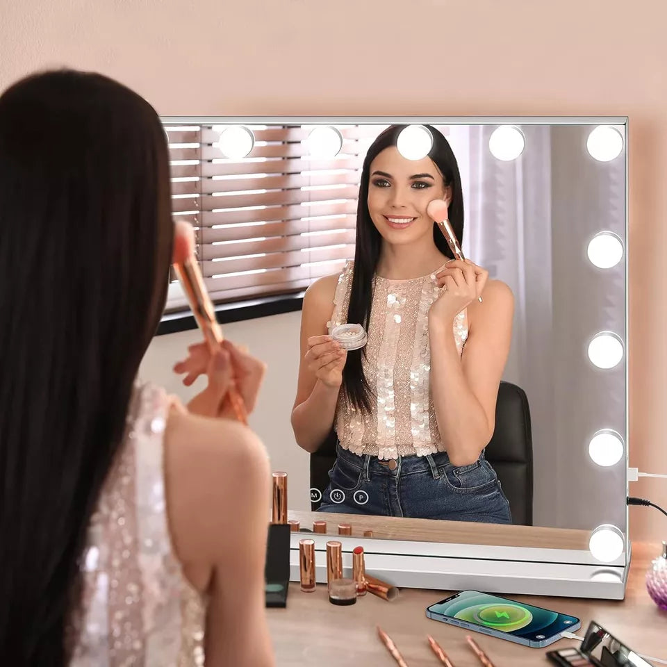 Bright LED Makeup Mirror with Adjustable Light Settings