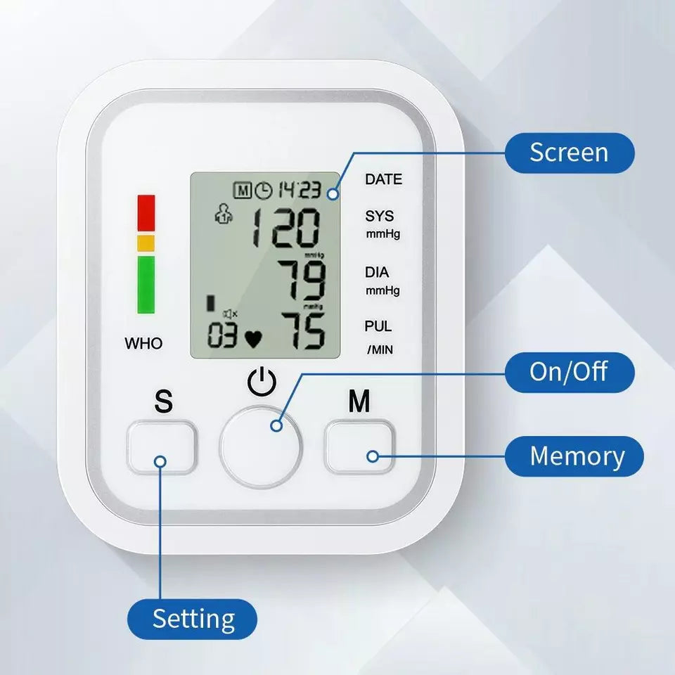 Compact Digital Blood Pressure Tracker With Storage