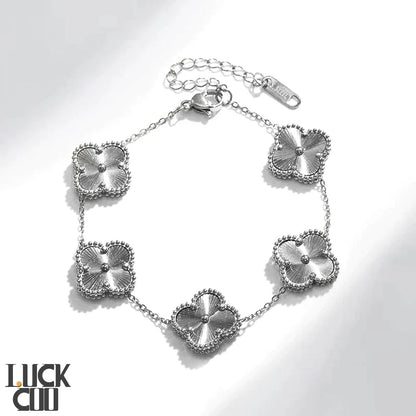 Delicate Flower Charm Bracelet 14K Gold Plated Stainless Steel