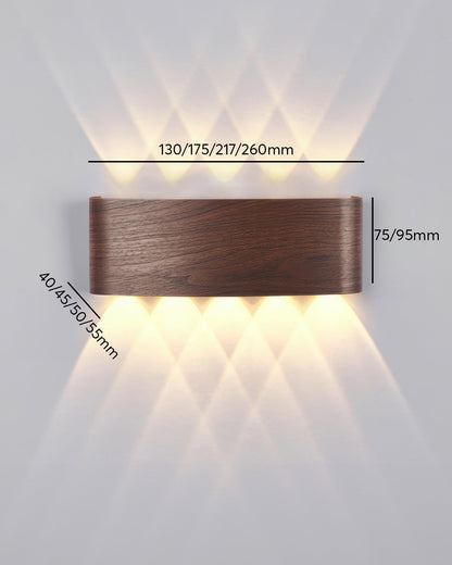 Rustic Wood LED Outdoor Wall Light Waterproof