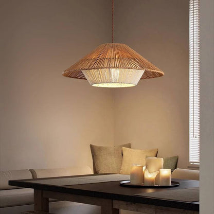 Natural Woven Pendant Light Boho Chic Dining Lamp