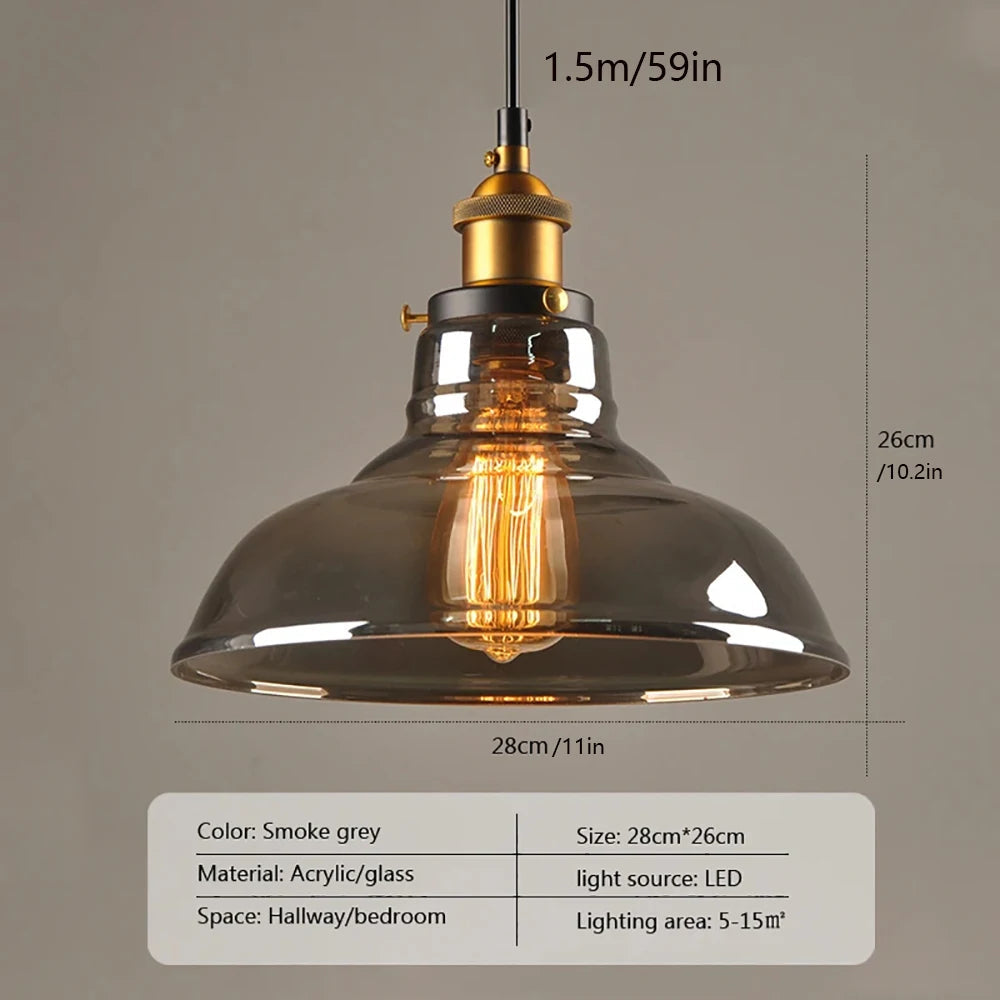 Vintage Glass Drop Light Fixture for Living Rooms