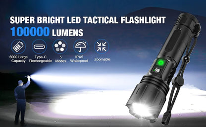 High Power LED Torch With Rechargeable Battery Pack