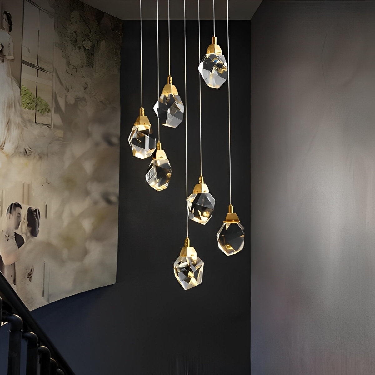 Elegant Crystal Drop Pendant Light Fixture