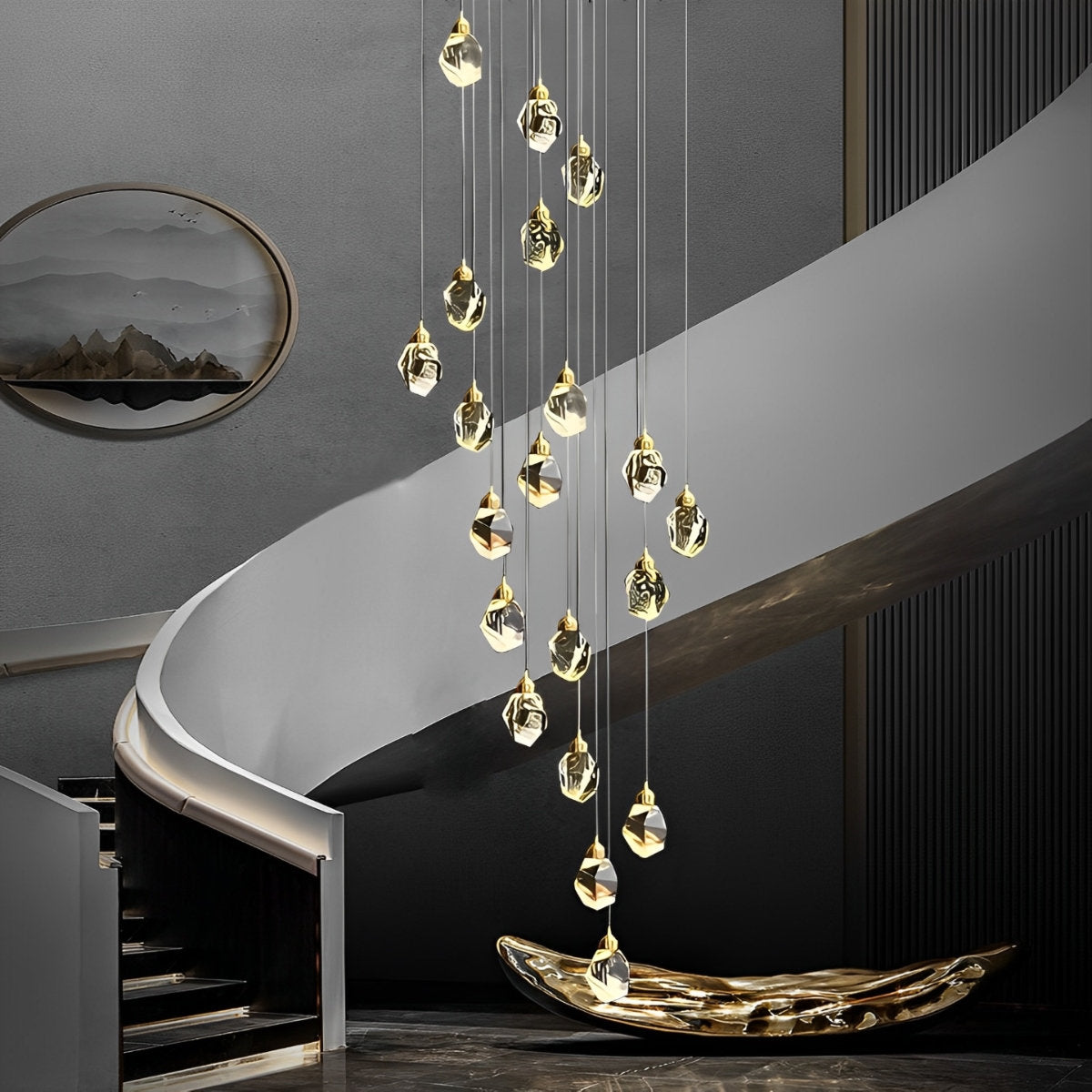 Elegant Crystal Drop Pendant Light Fixture