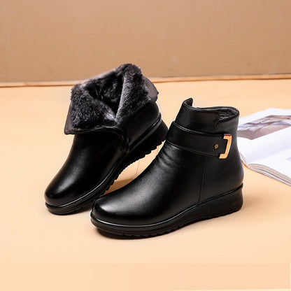 Warm Faux Fur Ankle Boots for Women - Lusomart