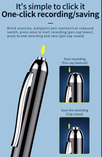 Discreet Voice Activated Spy Pen Recorder for Office Meetings
