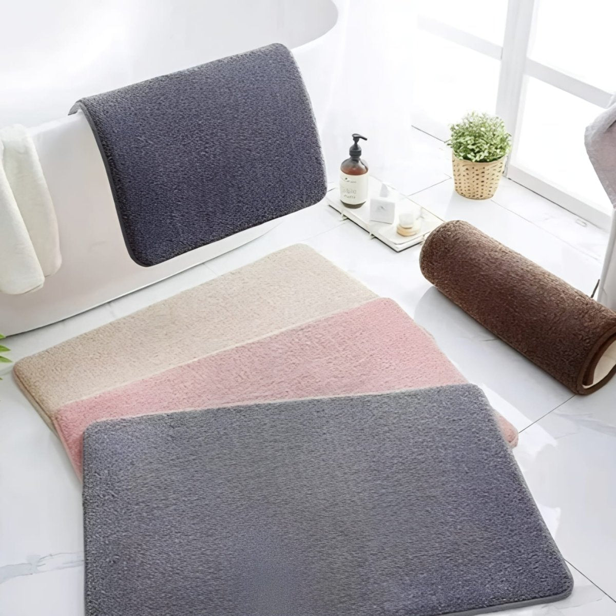 Luxury Soft Bathroom Mat Non Slip Fast Dry Rug