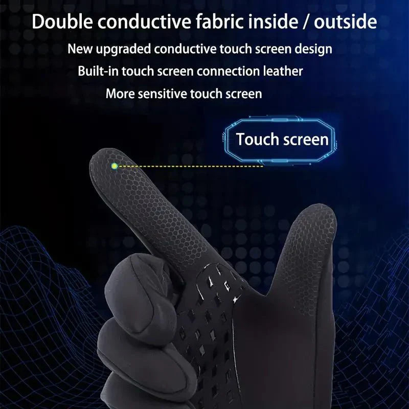 Warm Waterproof Bike Gloves Touchscreen Fingers