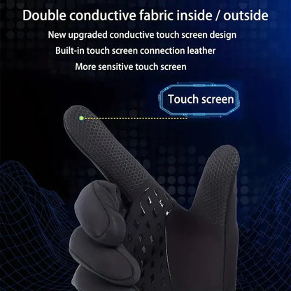 Warm Waterproof Bike Gloves Touchscreen Fingers