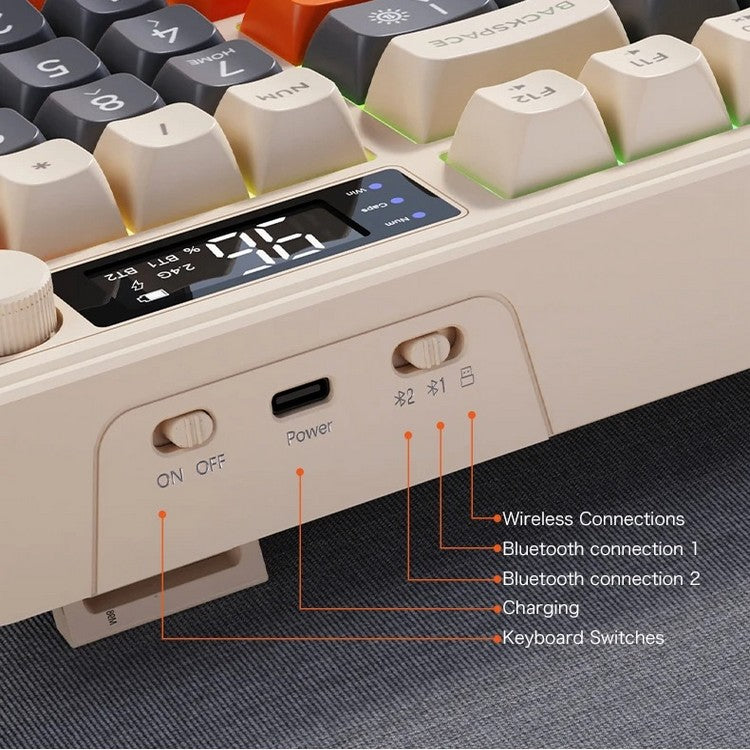 Quiet Wireless Mechanical Gaming Keyboard Monitor