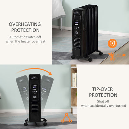 Compact 2500W Electric Space Heater With Remote Control