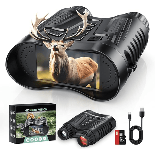 Night Vision Binoculars 8X with IR and 4K Video Recording - Lusomart