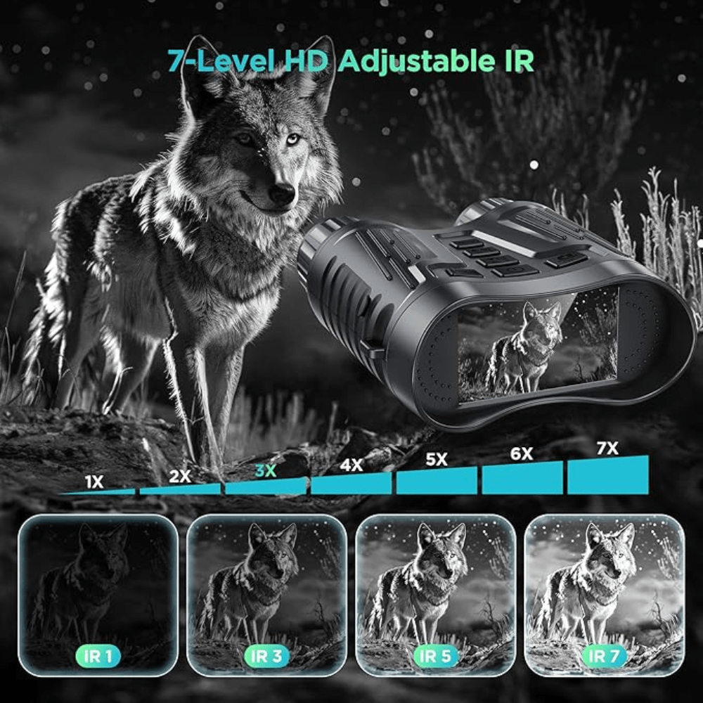 Night Vision Binoculars 8x Zoom 4K Video 3.2 Inch Screen