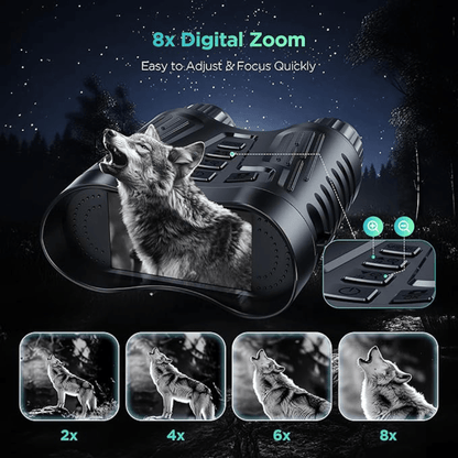 Night Vision Binoculars 8x Zoom 4K Video 3.2 Inch Screen