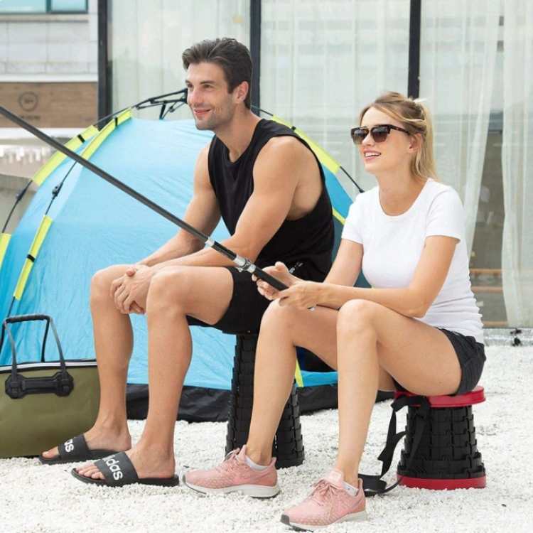 Portable Folding Stool, Compact Adjustable Seat