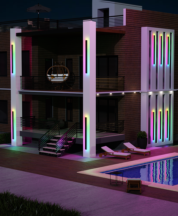 Colorful LED Outdoor Indoor Wall Lamp