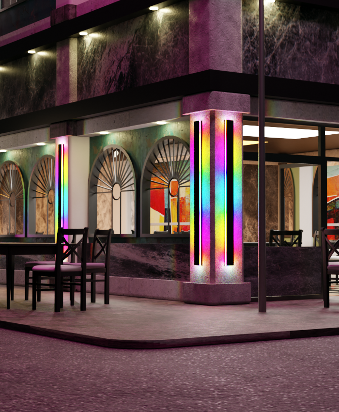 Colorful LED Outdoor Indoor Wall Lamp