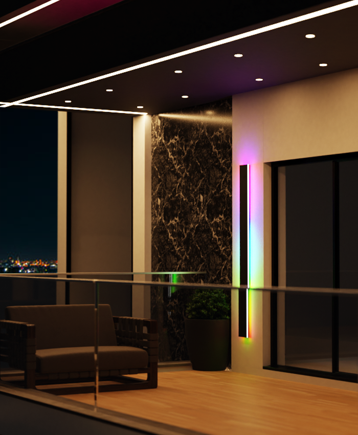 Colorful LED Outdoor Indoor Wall Lamp