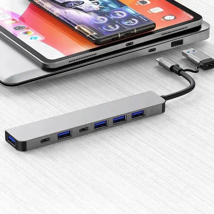 Compact 7-in-1 USB-C Adapter for Mac and PC - Lusomart