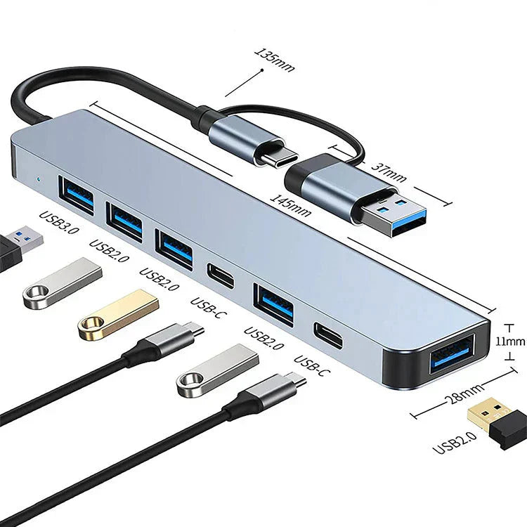 Compact 7-in-1 USB-C Adapter for Mac and PC