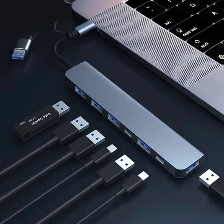 Compact 7-in-1 USB-C Adapter for Mac and PC
