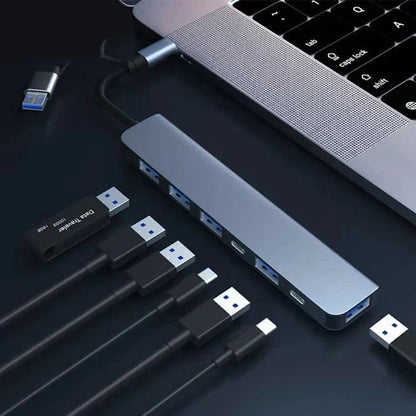 Compact 7-in-1 USB-C Adapter for Mac and PC