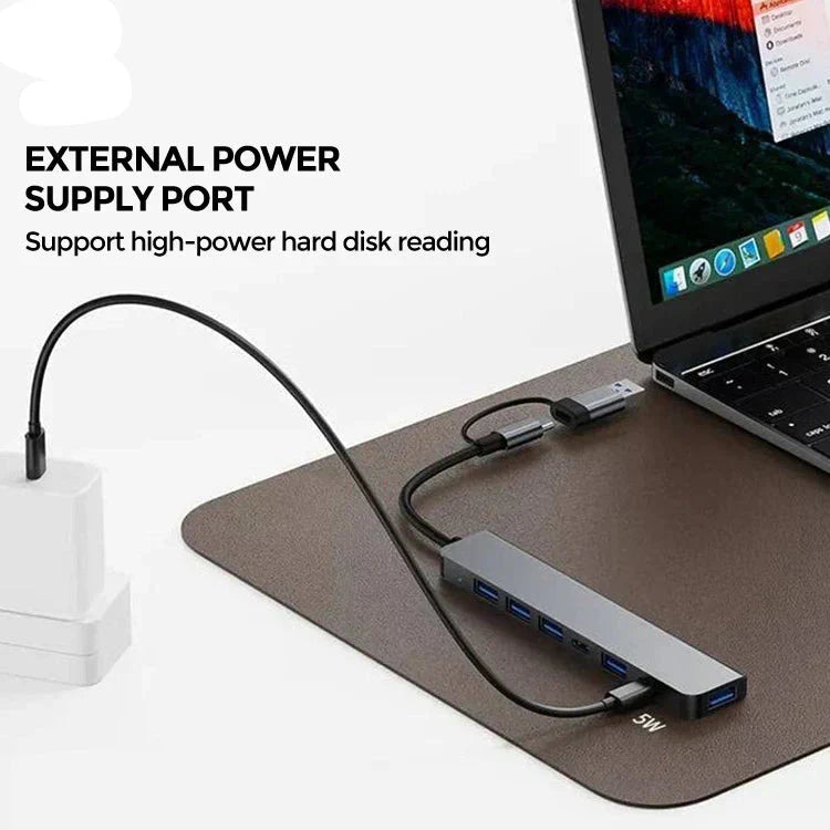 Compact 7-in-1 USB-C Adapter for Mac and PC
