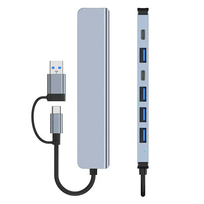 Compact 7-in-1 USB-C Adapter for Mac and PC