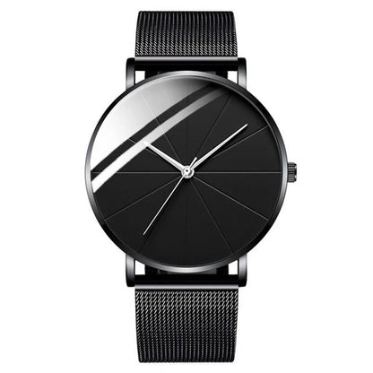 Stylish Mens Watch with Large Face Leather Strap