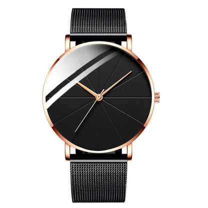 Stylish Mens Watch with Large Face Leather Strap