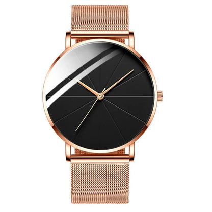 Stylish Mens Watch with Large Face Leather Strap
