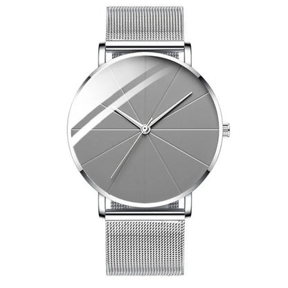Stylish Mens Watch with Large Face Leather Strap