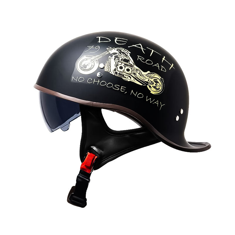 Premium Motorcycle Half Face Helmet Visor DOT Approved