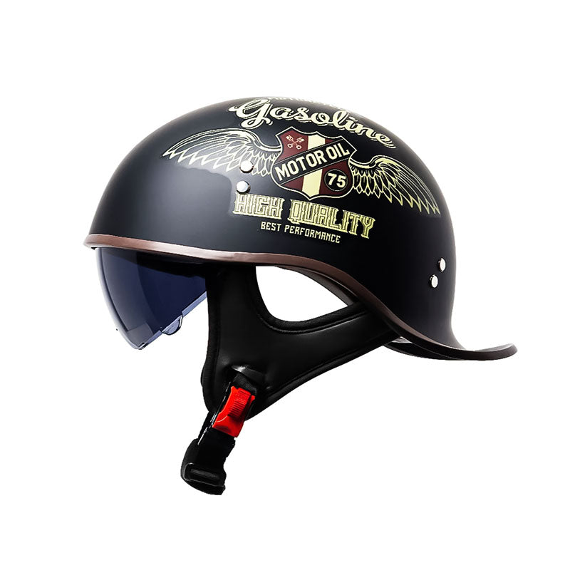 Safe Motorcycle Half Face Helmet Visor DOT Approved - Lusomart