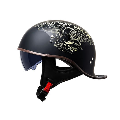 Premium Motorcycle Half Face Helmet Visor DOT Approved