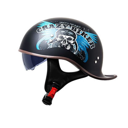 Premium Motorcycle Half Face Helmet Visor DOT Approved